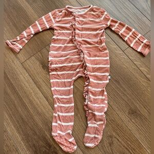 Posh peanut striped pajamas ruffle butt, 12-18 months